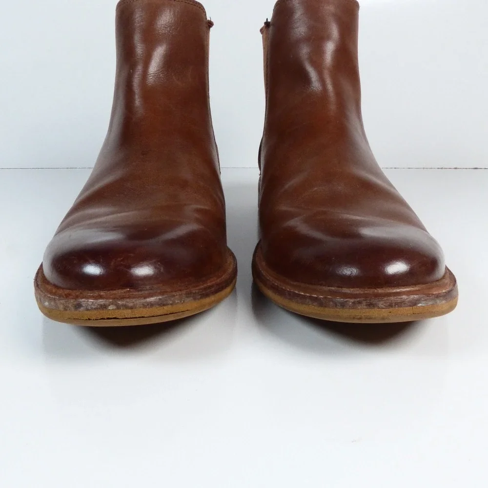 Ugg Brown Leather Chelsea Ankle Pull On Boots Classic Casual Shoes Mens Size 11